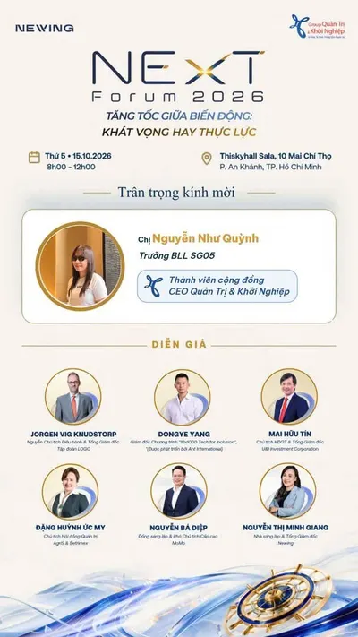 NExT Forum 2026 invitation with the speaker line-up