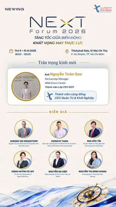 NExT Forum 2026 VIP invitation with the speaker line-up